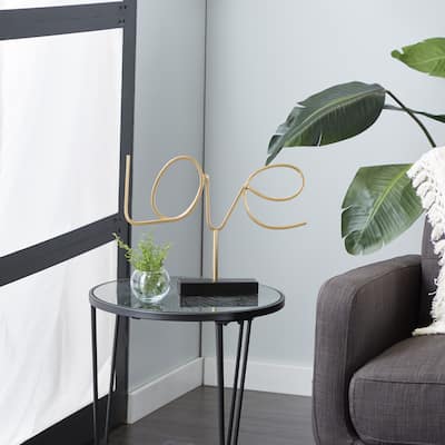 The Novogratz Gold Metal Love Sign Home Decorative Sign