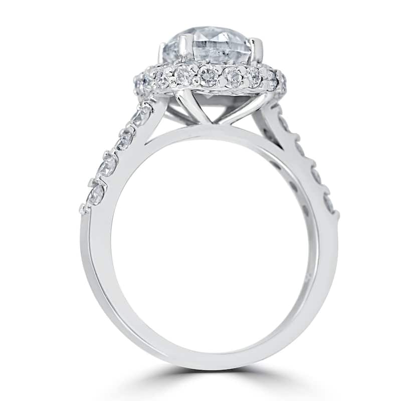 Certified 3 5/8ct Round DiamondEngagement Ring White Gold Lab Grown