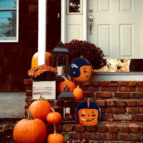 broncos football helmet pumpkimn NFL Denver Broncos Ceramic Pumpkin Helmet - Bed Bath & Beyond