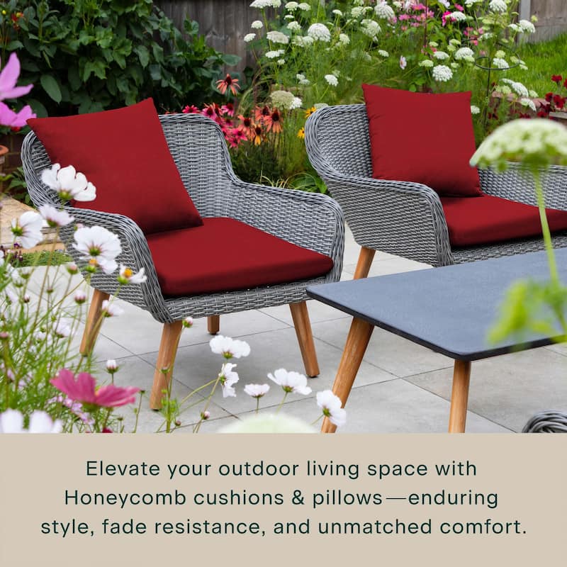 Outdoor Universal Seat Cushion (2-Pack) - 18" wide x 17.5" deep x 2.5" thick