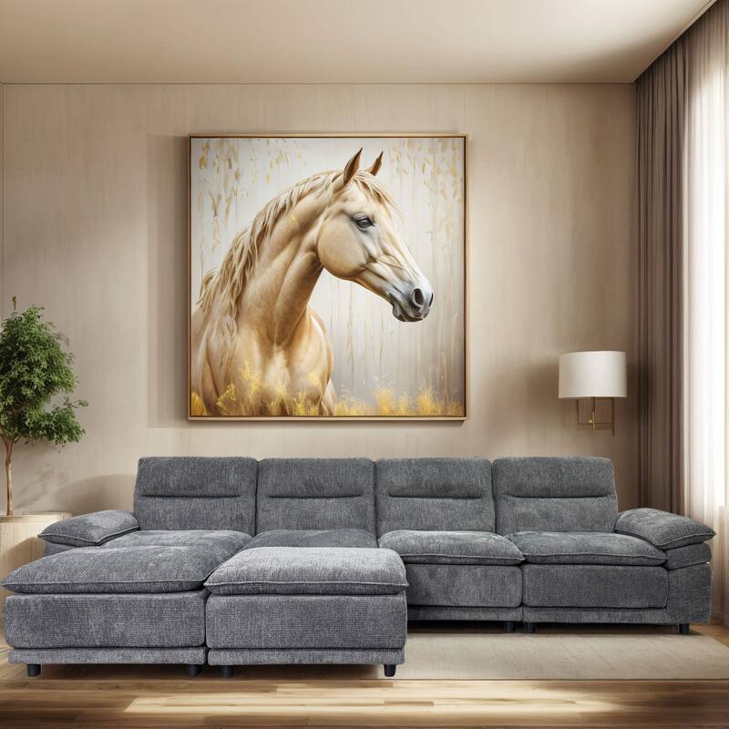 141" Chenille U-Shaped Sectional Sofa with Chaise