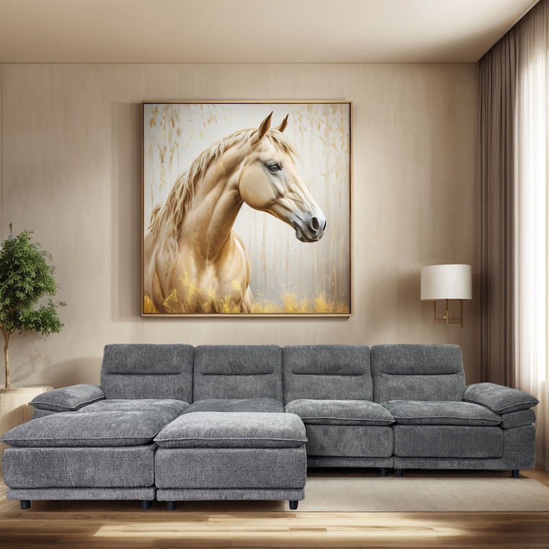 Modern U-Shaped Modular Sectional Sofa 6-Seater Sleeper Sofa Couch with Chaise and Ottoman for Living Room