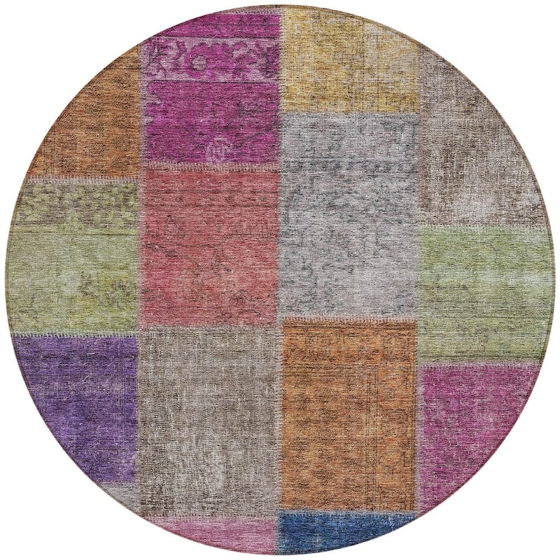 HomeRoots Patchwork Transitional Rectangle Outdoor Rug