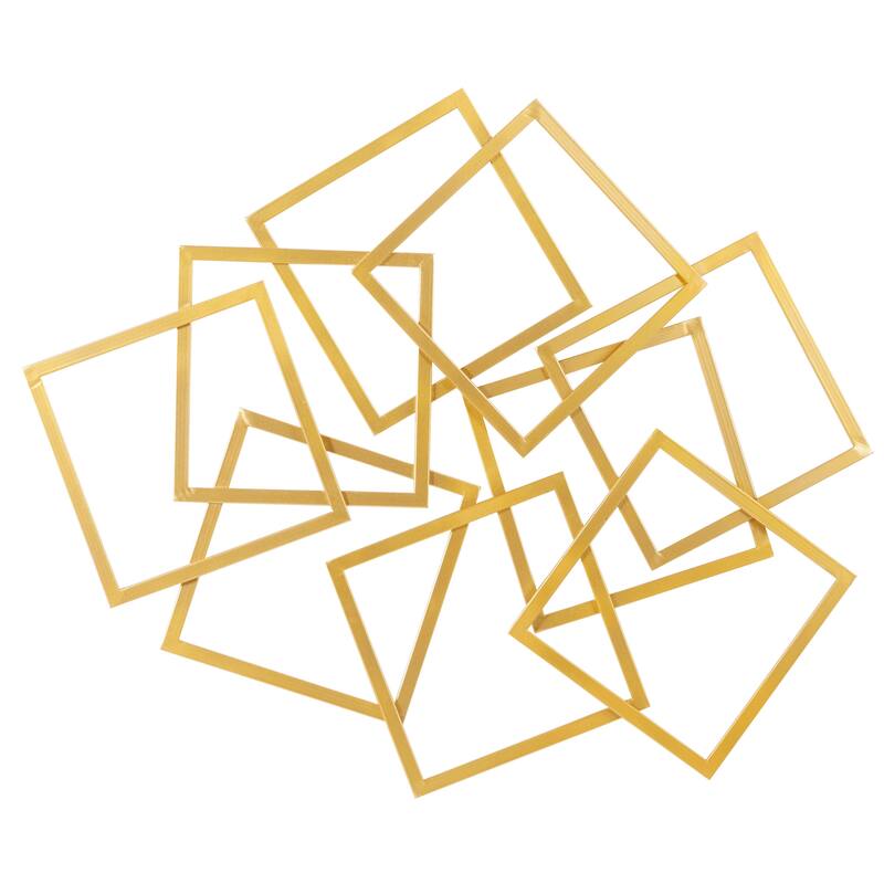 Metal Geometric Overlapping Square Home Wall Decor - Gold - CosmoLiving by Cosmopolitan - Gold