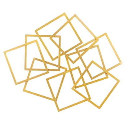 Metal Geometric Overlapping Square Home Wall Decor - Gold - CosmoLiving by Cosmopolitan