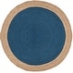 preview thumbnail 36 of 125, SAFAVIEH Handmade Natural Fiber Charlyne Bordered Round Jute Rug 10' Round - Royal Blue/Natural - Round