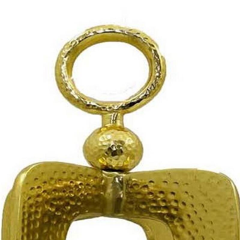 Dolk 27 Inch Tabletop Lantern, Antique Shape, Glass Body, Gold Metal Frame