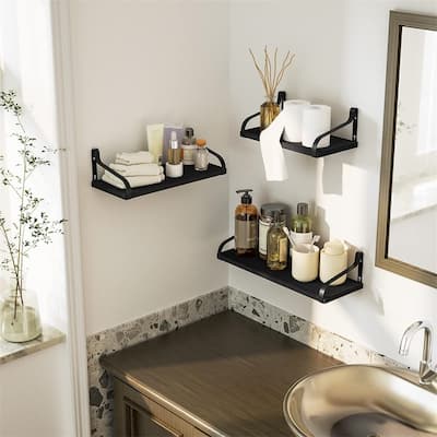 Floating Shelves Wall Mounted Set of 3 - 16.93"D x 6.14"W x 4.17"H