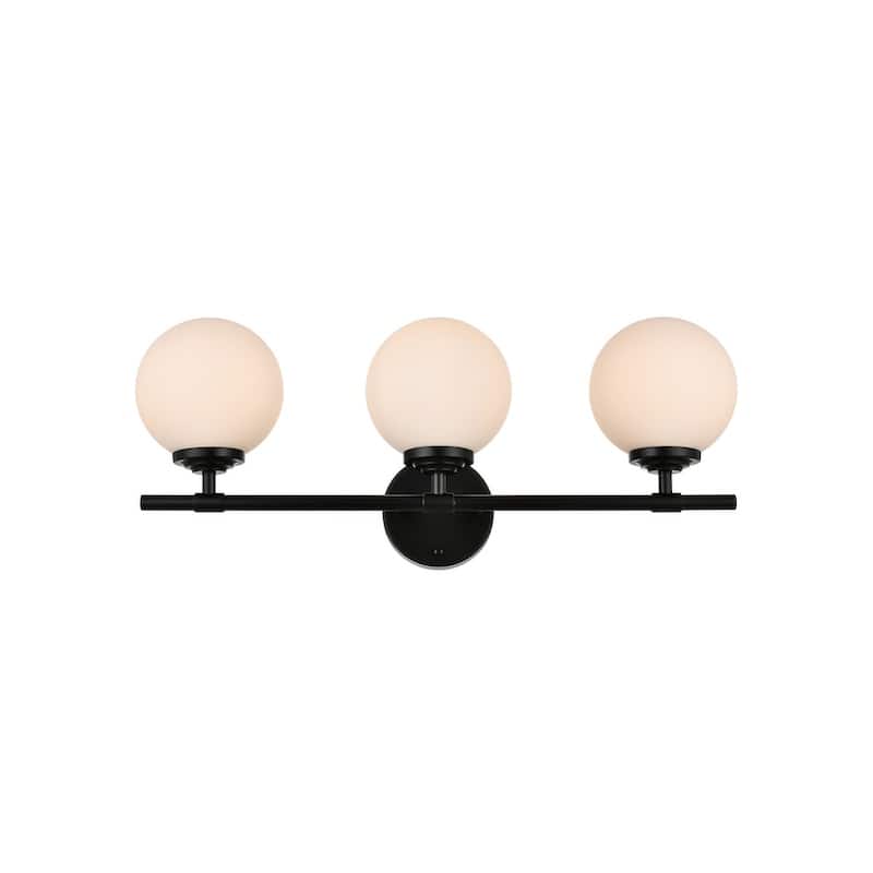 Ash 1 Light Black and Frosted White Bath Sconce