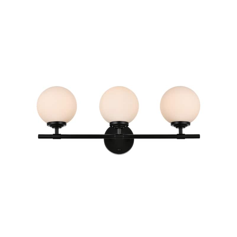 Ash 1 Light Black and Frosted White Bath Sconce