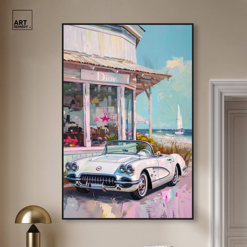 Classic Beach Store Canvas by Art Remedy