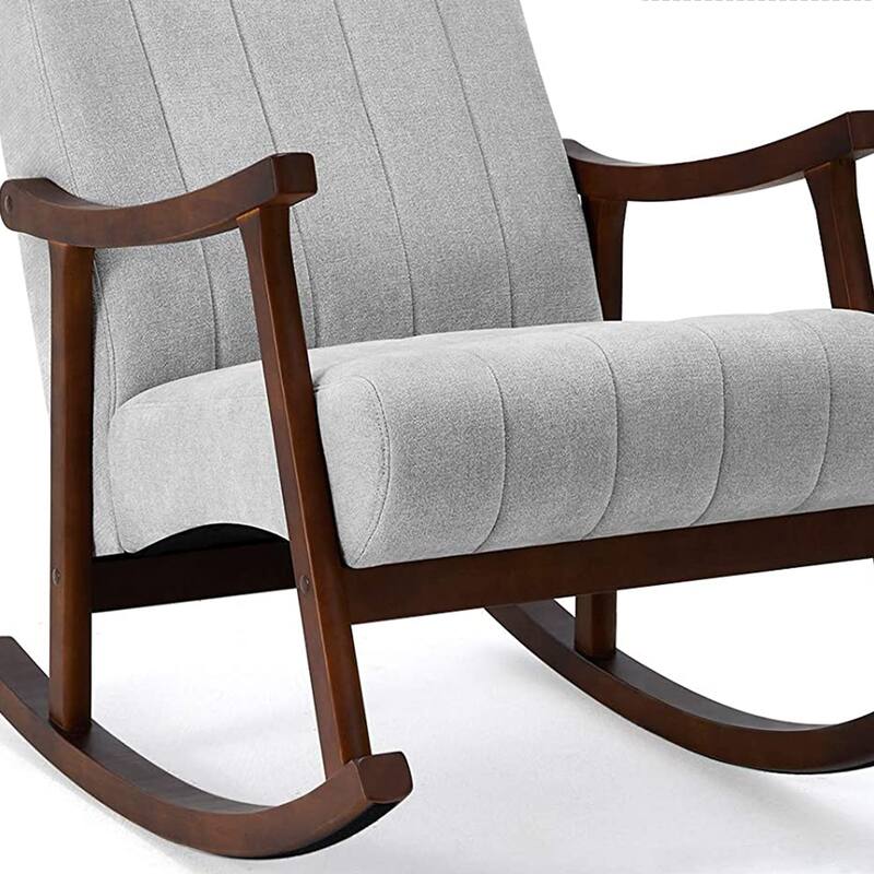 AVAWING Upholstered Rocking Chair Modern High Back Armchair Set of 2