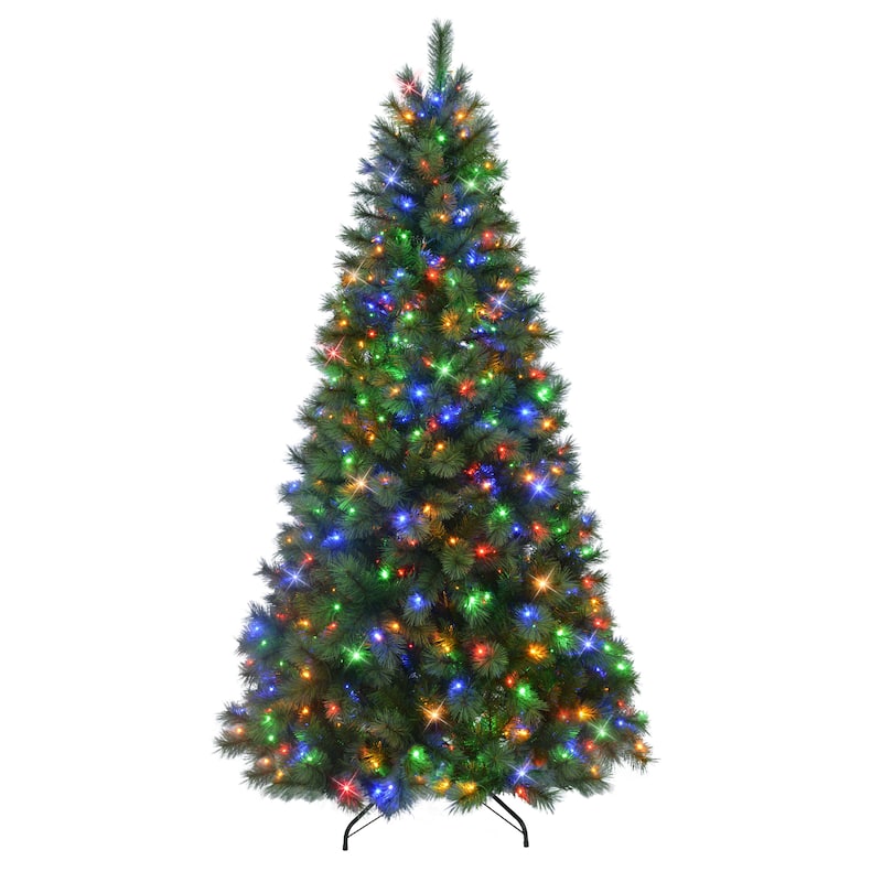 Puleo International 7.5' Pre-Lit Artificial Wyoming Pine Tree with Multi-Function LED Lights