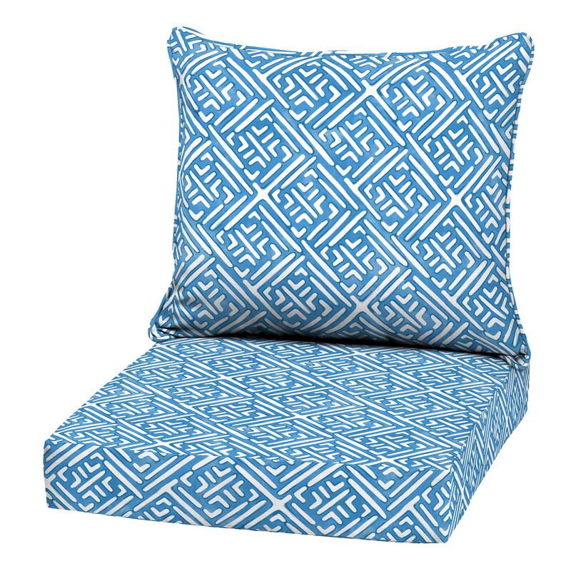 ARDEN Outdoor Deep Seat Cushion Set, 22 in x 24 in - Danai Coastal Trellis