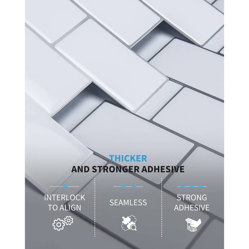 Art3d 10-sheet Subway Tiles Peel and Stick Backsplash for kitchen（thicker design）