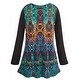 Women's Abstract Art Long Sleeve Tunic Top - Thumbnail 1