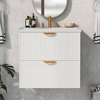Modern 24-Inch Wall-Mounted Bathroom Cabinet with 2 Drawers, Unique ...
