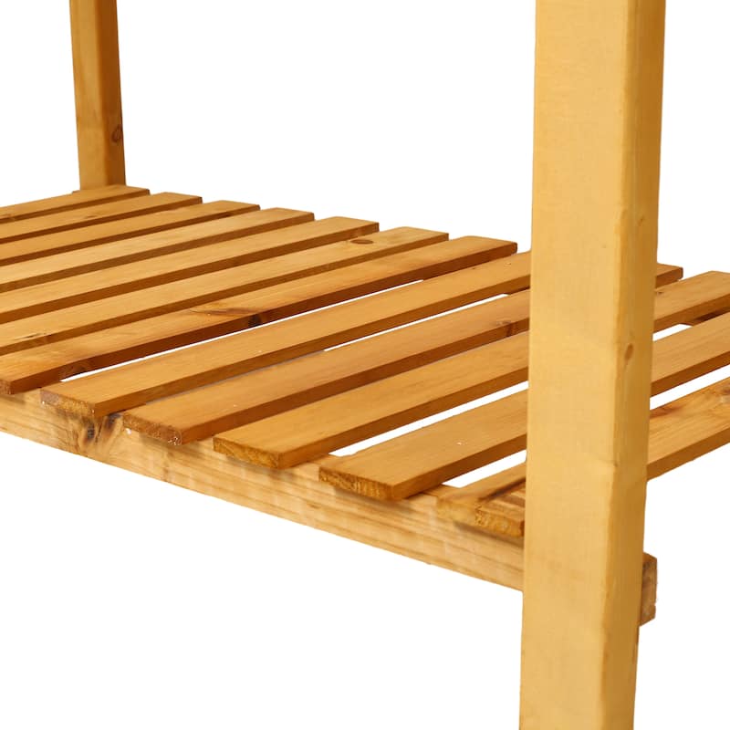 8-Grid Wooden Raised Garden Bed with Foldable Ledge and Fabric Liner for Healthy Plants - 49” x 22” x 32”