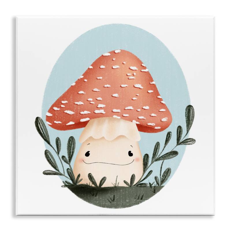 Stupell Smiling Mushroom In Nature Wall Plaque Art Design By Sarah Hickman - 12 x 12