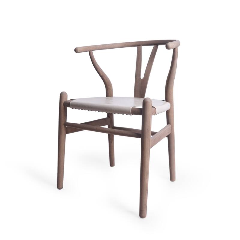 Roomfitters Mid-Century Accent Chair with Curved Backrest and Faux Leather Seat, Elegant Dining Seating