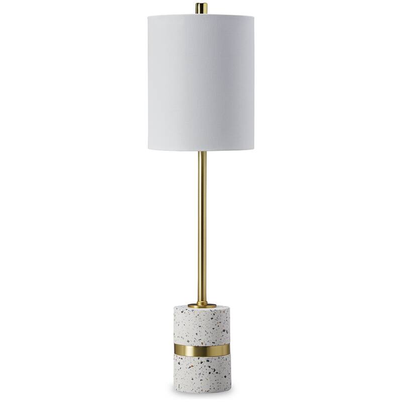 Maywick White/Brass Finish Metal Desk Lamp