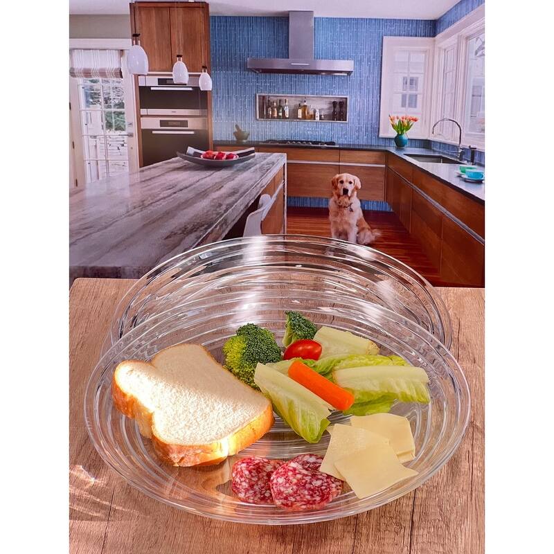 Designer Swirl 12" Acrylic Dinner Plates Set of 4