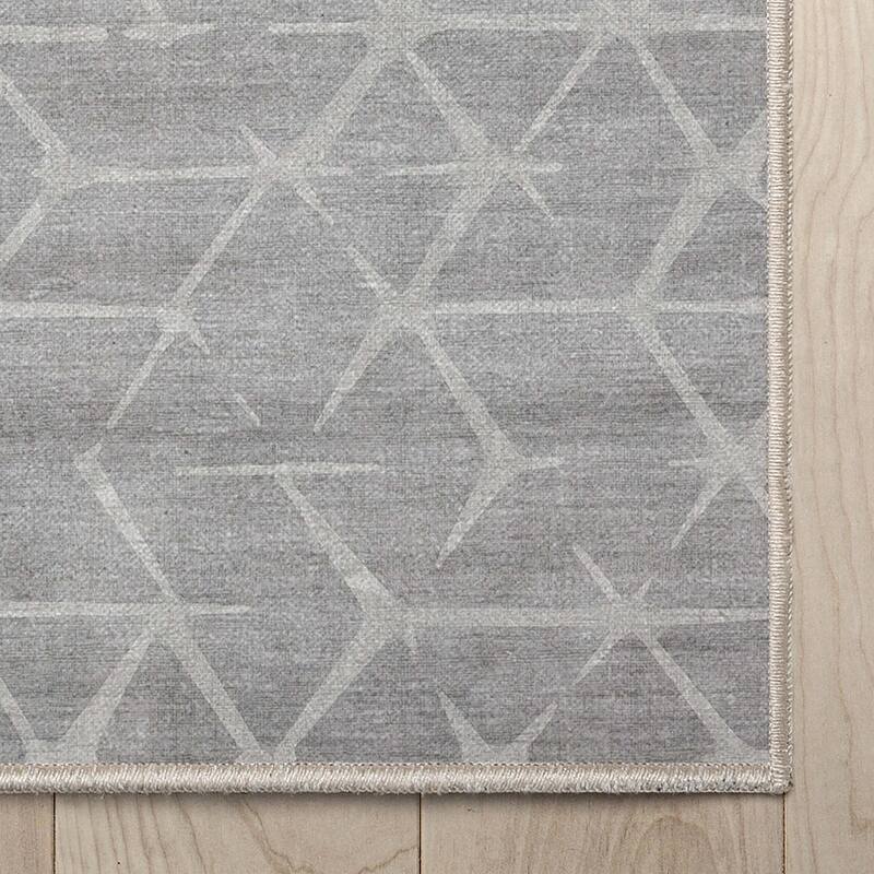 Well Woven Abstract Kintsugi Modern Geometric Flat-Weave Machine Washable Area Rug