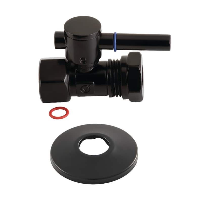 Kingston Brass 2-1/8" High Quarter Turn Straight Stop Valve with - Matte Black