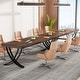 preview thumbnail 10 of 65, 6.5FT Conference Meeting Seminar Business Table Set for 8-12 Person (Set of 2) X-Shaped Legs-Brown+Black