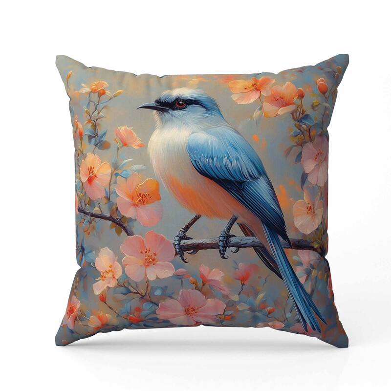 Floral Guest Indoor/Outdoor Reversible Throw Pillow Blue and Pink