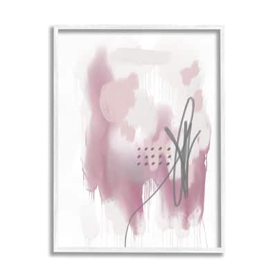 Stupell Soft Pink Abstract Shape Cluster Blush Tone Painting Framed Wall Art - White
