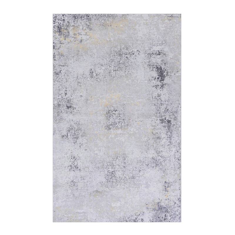 Modern Stylish Multi-Color Washable Rug - 3'x 5' - Gray