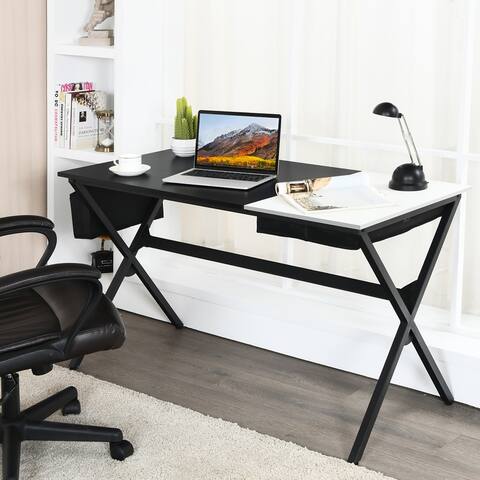 Costway Computer Desk Writing Study Laptop Table w/ Drawer & Storage