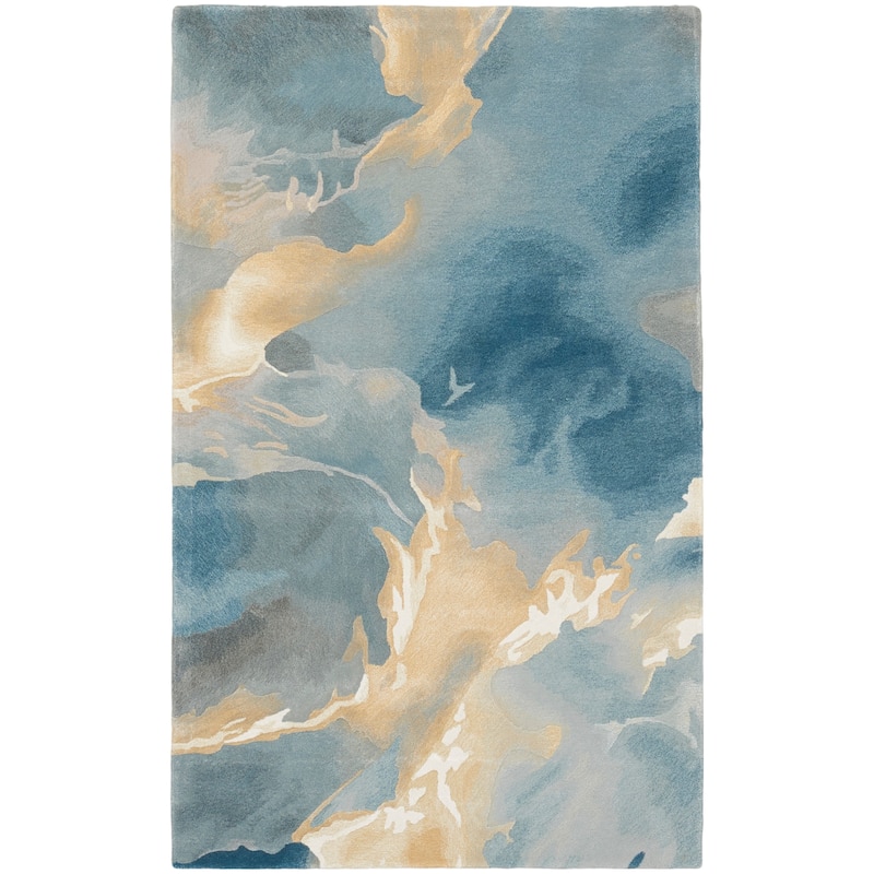 Nourison Home Prismatic Indoor only Blue Abstract Area Rug