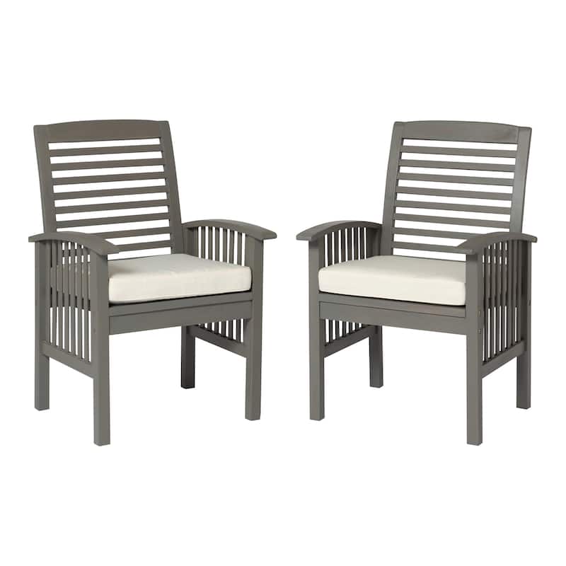 Walker Edison Surfside Acacia Wood Outdoor Chairs (Set of 2)