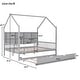 preview thumbnail 19 of 30, Wooden Full Size House Bed with Trundle and Shelf for Kids