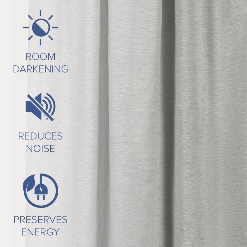 Chenille Solid Room Darkening Back Tab Single Curtain Panel
