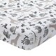 preview thumbnail 1 of 2, Lambs & Ivy Baby Jungle Animals White/Gray/Taupe Cotton Fitted Crib Sheet