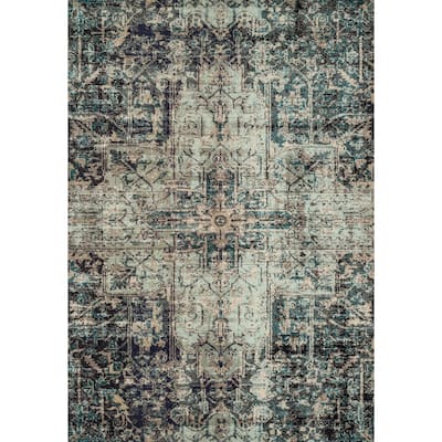 Alexander Home Vintage Boho Distressed Medallion Print Area Rug