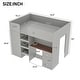 preview thumbnail 22 of 20, Full Size Wood Loft Bed with Built-in Desk,Wardrobe,Storage Shelves and Drawers