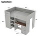 preview thumbnail 6 of 4, Full Size Wood Loft Bed with Built-in Wardrobe, Desk, Storage Shelves and Drawers