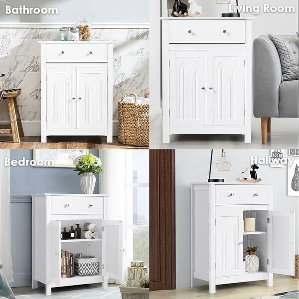 Shop Gymax Bathroom Storage Cabinet Free Standing Large Drawer W