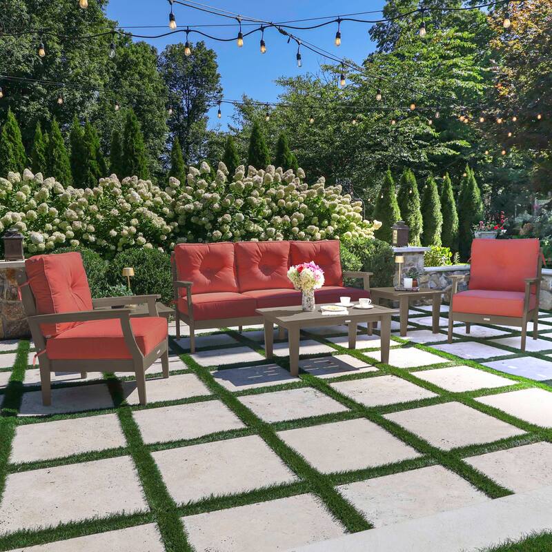 HIGHWOOD Lehigh 6-Piece Couch and Chair Deep Seating Set