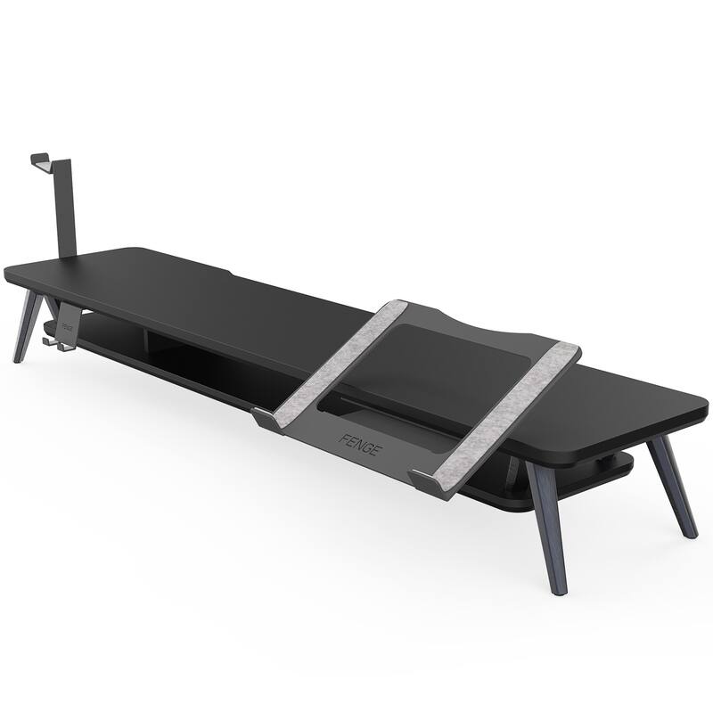 Fenge Monitor Stand, Dual Monitor Riser with Adjustable Laptop Riser - 42.5 x 9.3 x 5.7 inches