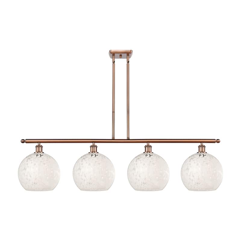 Innovations Lighting 516-4I-13-49-White Mouchette-Indoor Pendant White - Antique Copper / White Mouchette