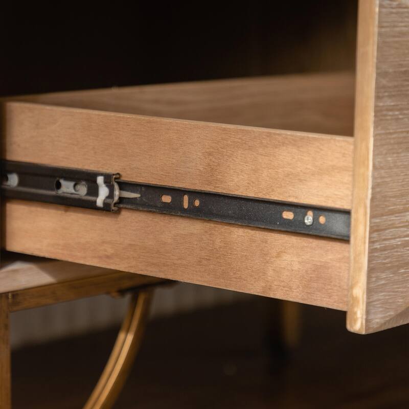 Light Wood Dresser with Metal Glide Drawers - Multi-Functional