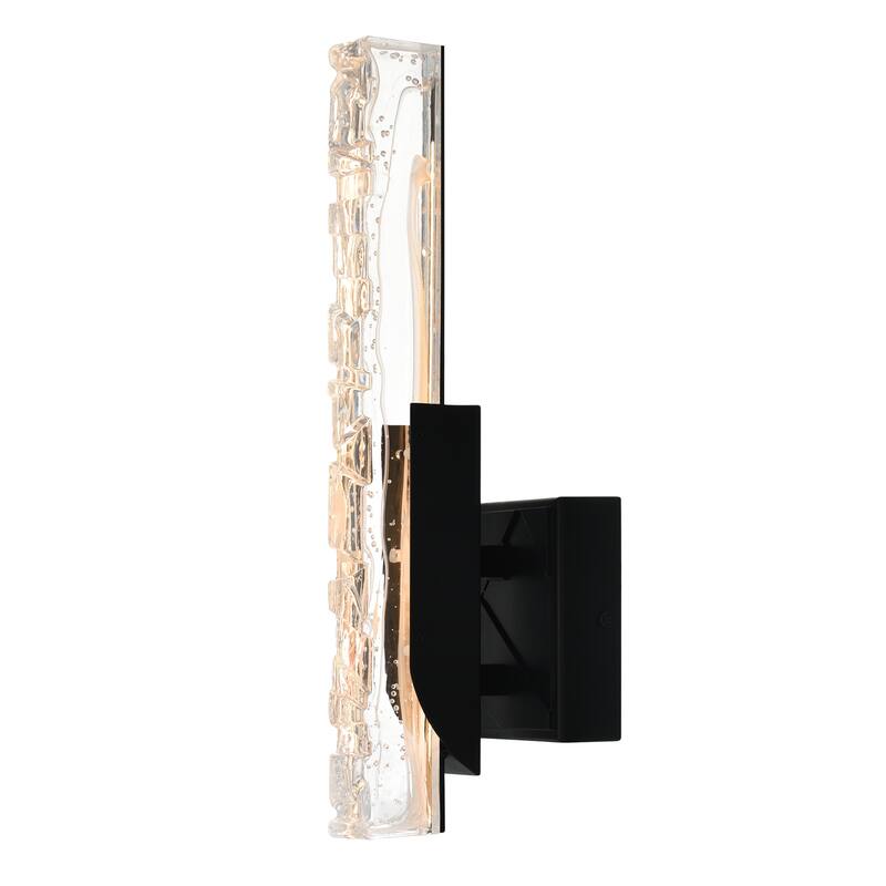 Valira Integrated LED Black Wall Light with Handcrafted Glass - Black