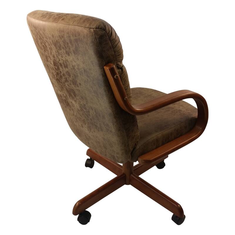 Caster Chair Company Bernard Caster Arm Chair in Rawhide Microsuede