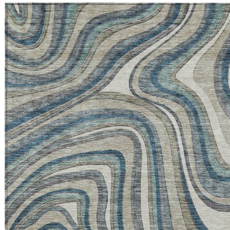 HomeRoots Abstract Transitional Rectangle Outdoor Rug