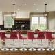 preview thumbnail 112 of 125, Velvet Upholstered Nailheads Tufted Swivel Bar Stools (Set of 6) Burgundy SliverBase Set of 6
